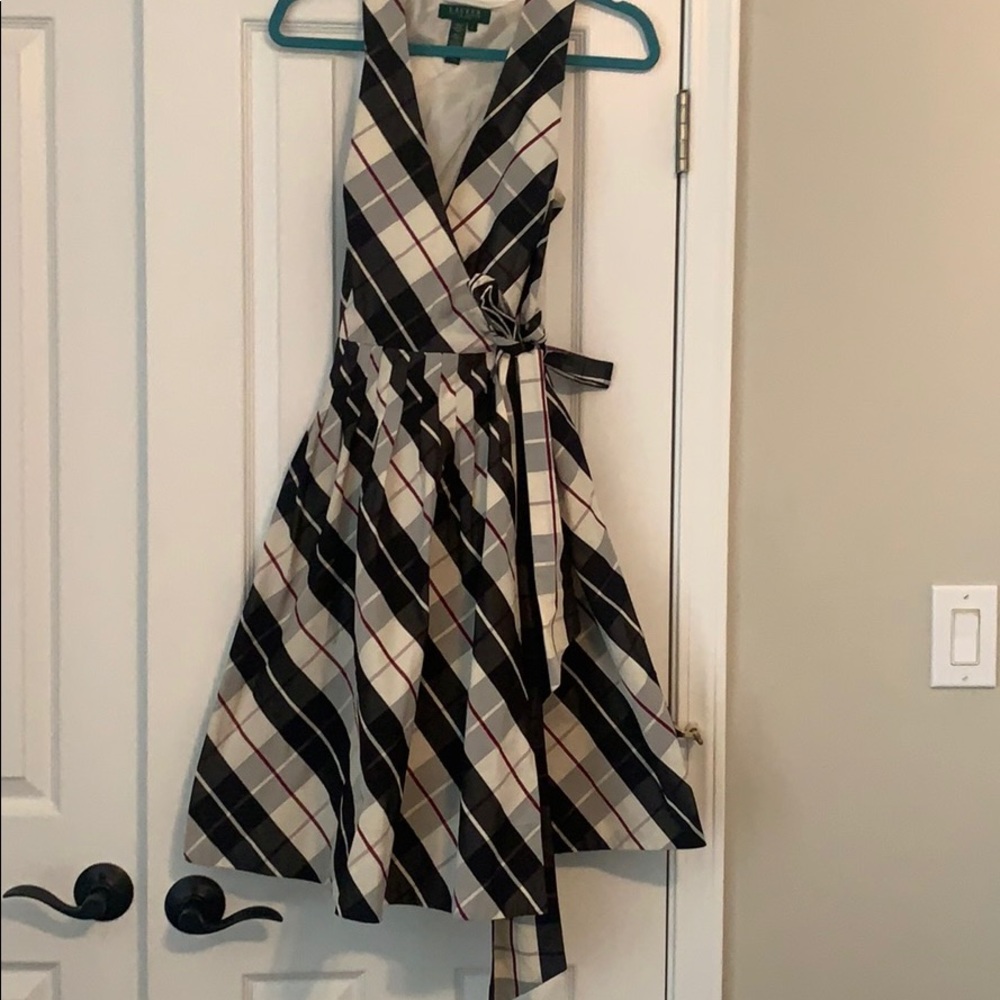 Plaid taffeta sleeveless dress